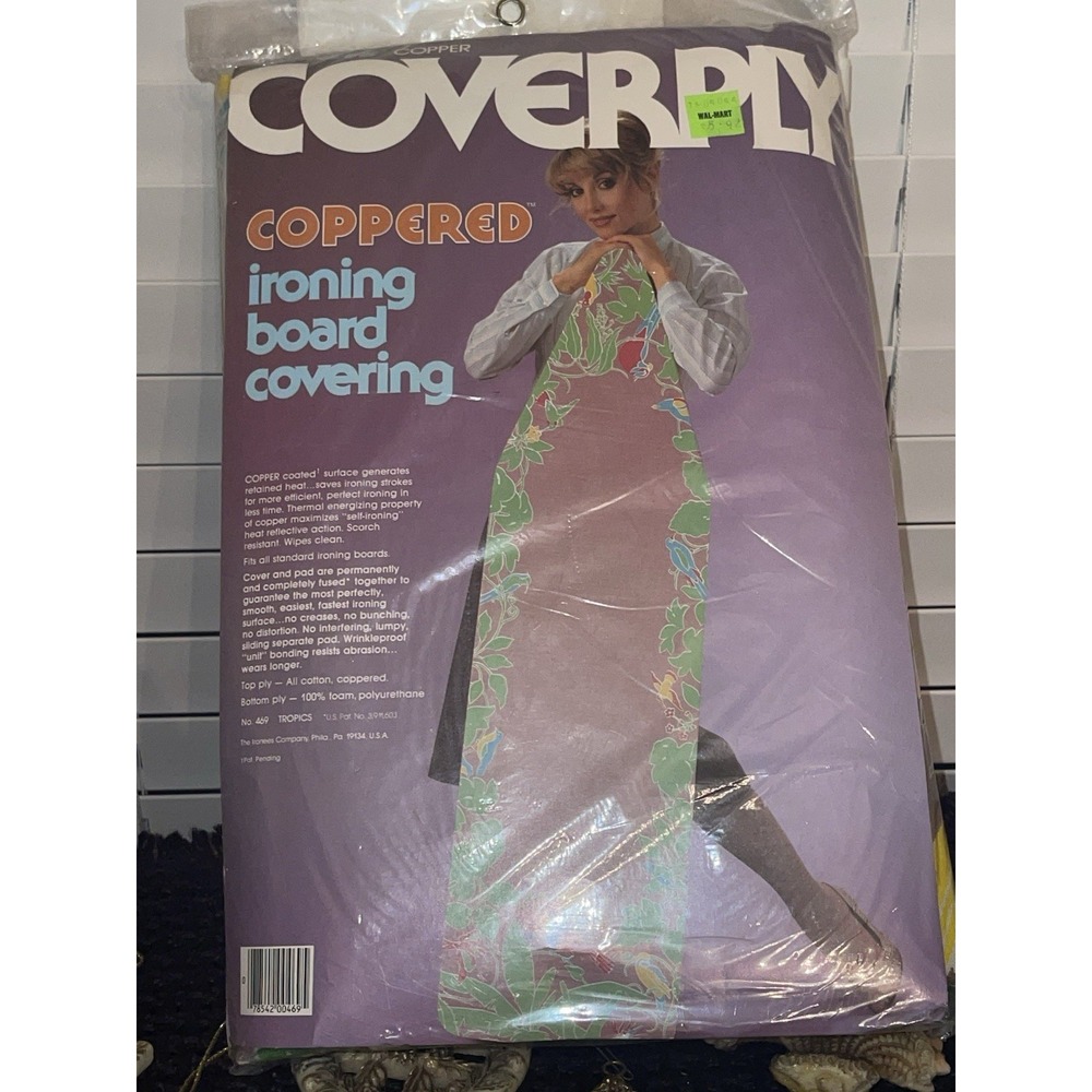Vintage Ironies Copper Coverply Ironing Board Cover Tropical Design New NOS